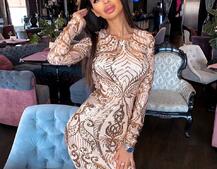 Блестящее платье по фигуре с узором из пайеток | PUSHKA SHOP