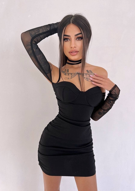 Сукня із зав'язкою на шию та чашечками з ефектом push up | PUSHKA SHOP