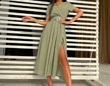 Платье-миди в горошек Платье-миди в горошек | PUSHKA SHOP