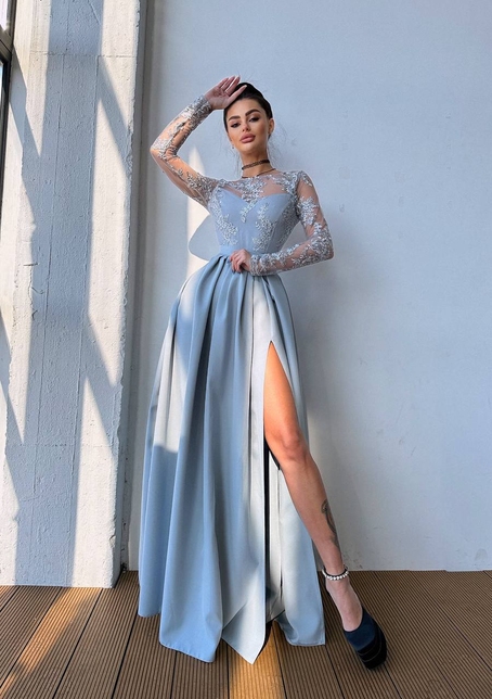 Сукня максі з мереживом  | PUSHKA SHOP