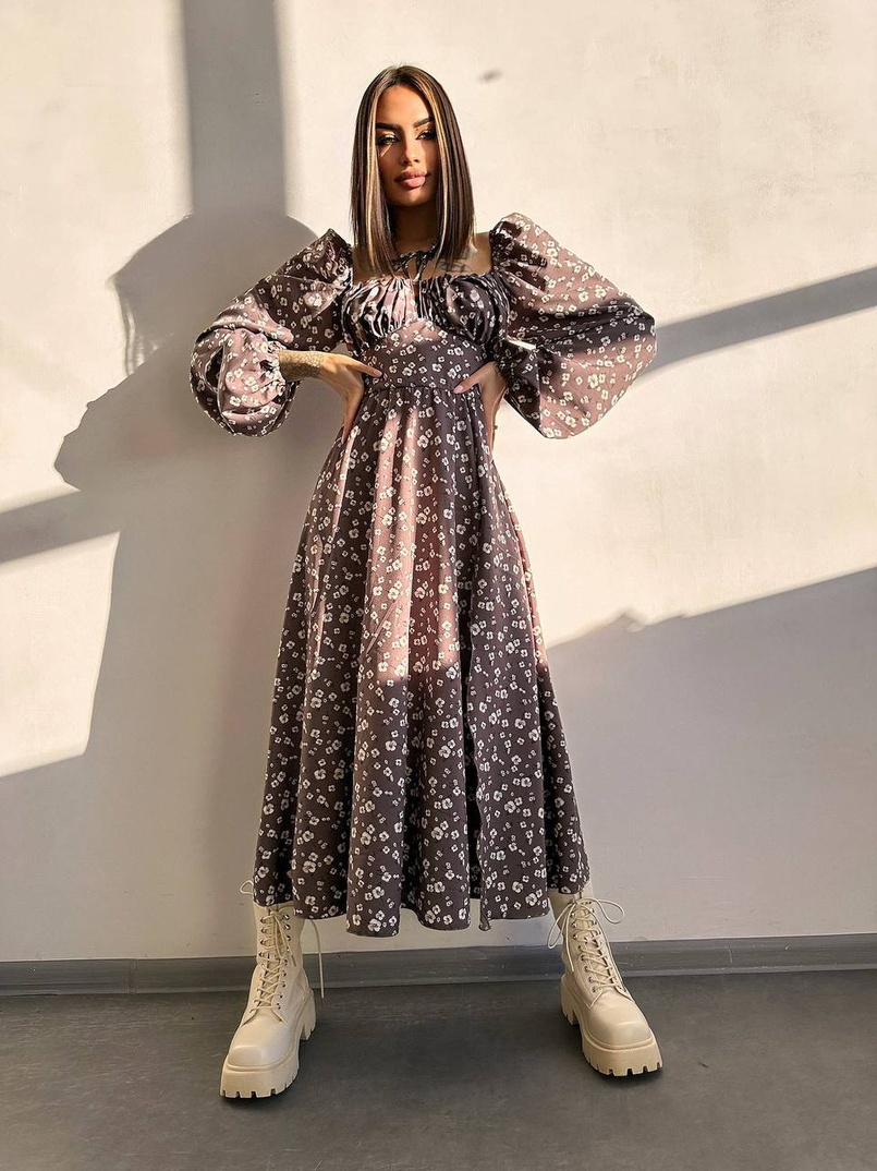 Улюблена сукня-міді зі шнурівкою на талії Улюблена сукня-міді зі шнурівкою на талії | PUSHKA SHOP