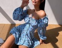 Сукня з квітковим принтом з воланами на ґудзиках Сукня з квітковим принтом з воланами на ґудзиках | PUSHKA SHOP