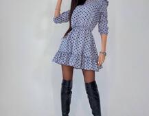 Милое платье в горошек с оборками Милое платье в горошек с оборками | PUSHKA SHOP