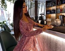 Платье с пайетками и запахом на груди Платье с пайетками и запахом на груди | PUSHKA SHOP