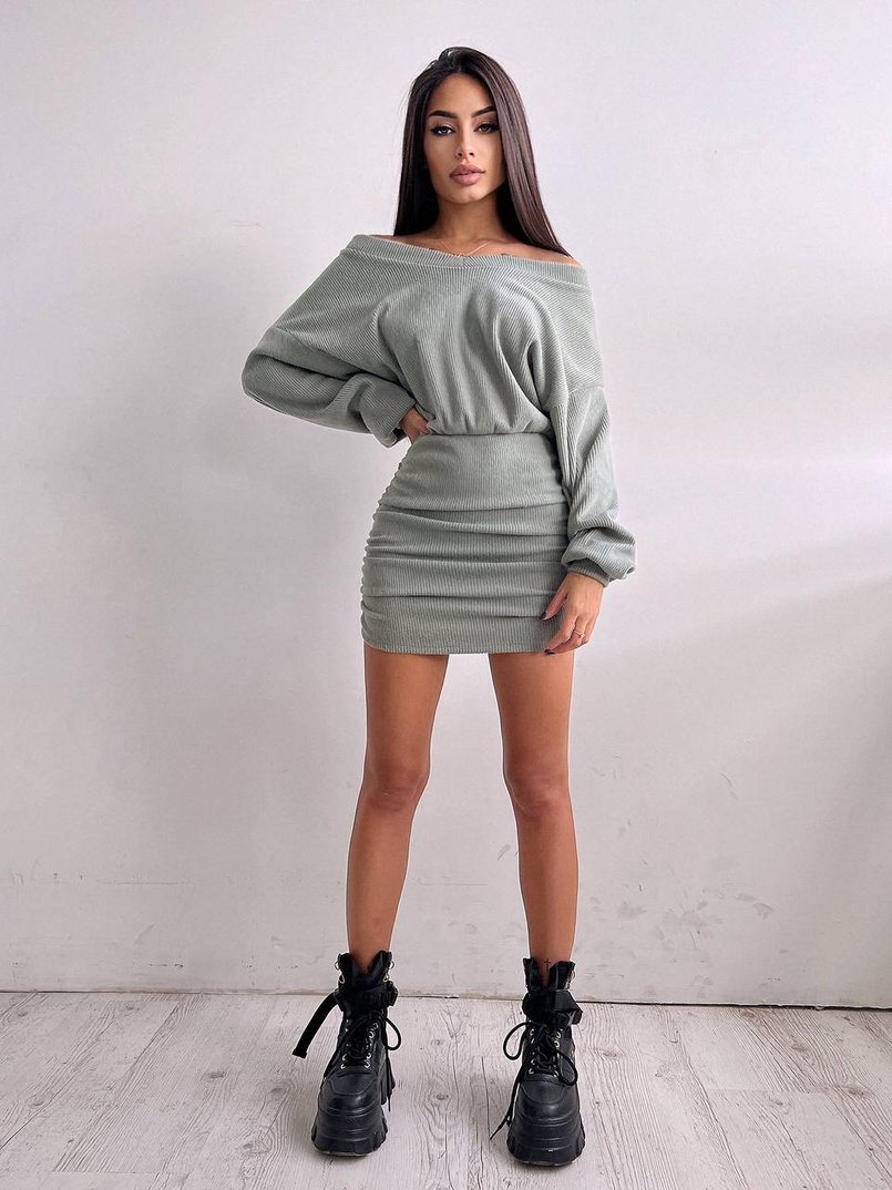 Сукня міні із теплого трикотажу | PUSHKA SHOP