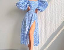 Улюблена сукня-міді зі шнурівкою на спинці та розрізом на ніжці Улюблена сукня-міді зі шнурівкою на спинці та розрізом на ніжці | PUSHKA SHOP