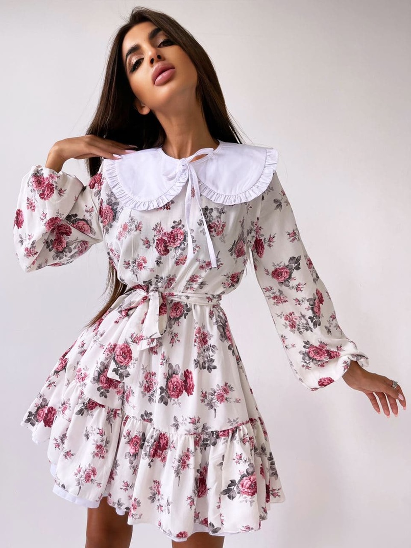 Платье со съёмным воротничком и подъюбником Платье со съёмным воротничком и подъюбником | PUSHKA SHOP