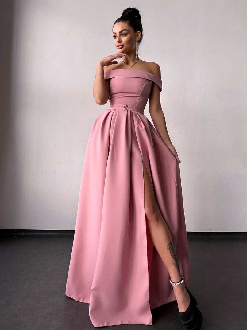 Сукня максі з відкритими плечима  | PUSHKA SHOP