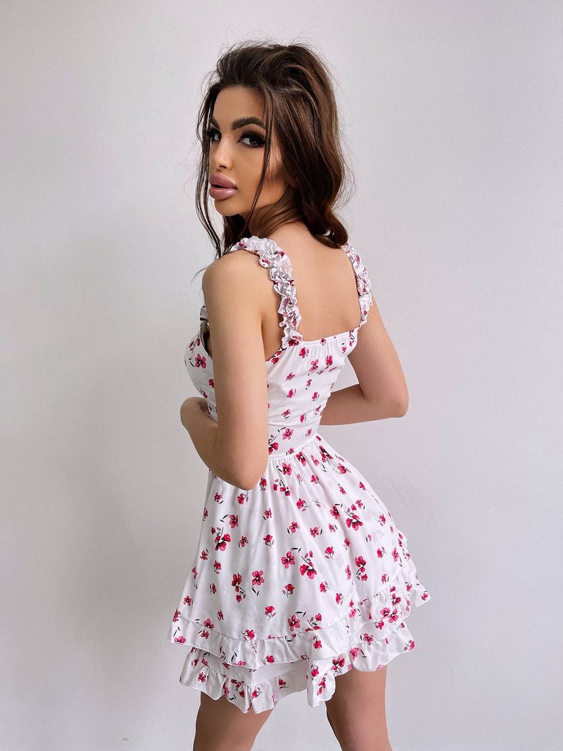 Сукня з корсетним верхом та оборками на спідничці Сукня з корсетним верхом та оборками на спідничці | PUSHKA SHOP