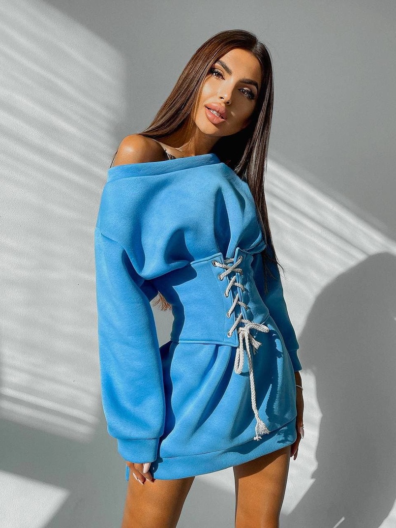 Худи на флисе + корсет на шнуровке  | PUSHKA SHOP