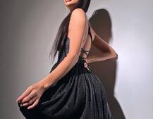 Блискуча сукня з пишною спідницею та шнурівкою на спинці | PUSHKA SHOP