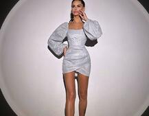 Сяючий комплект: корсет + спідниця міні з драпіруванням  | PUSHKA SHOP