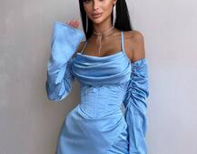 Комплект: корсет з рукавами    + спідниця міні з драпіруванням   | PUSHKA SHOP