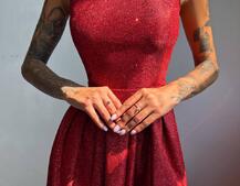 Сяюча сукня максі зі шнурівкою на спинці Сяюча сукня максі зі шнурівкою на спинці | PUSHKA SHOP