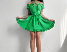 Муслиновое платье мини с корсетной вставкой на талии с косточками Муслиновое платье мини с корсетной вставкой на талии с косточками | PUSHKA SHOP