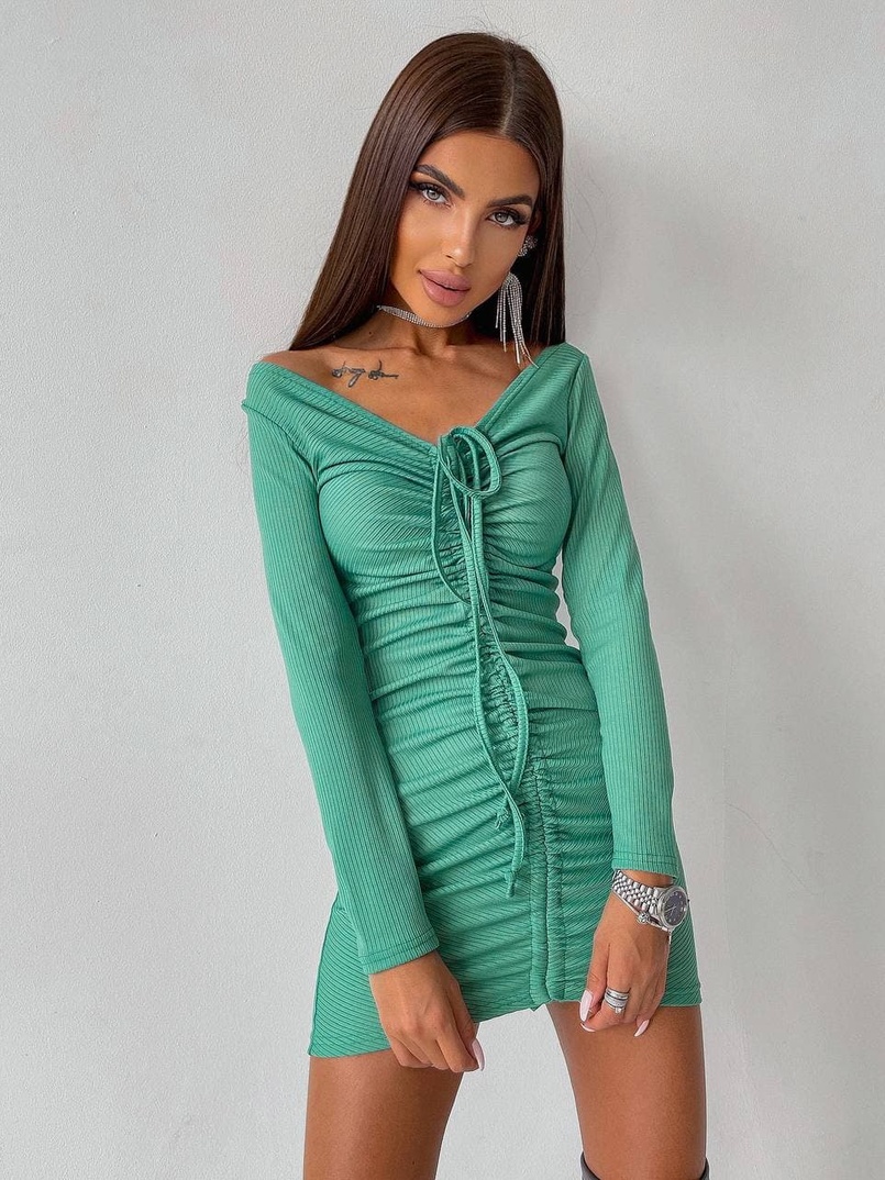 Платье-мини с затяжкой Платье-мини с затяжкой | PUSHKA SHOP