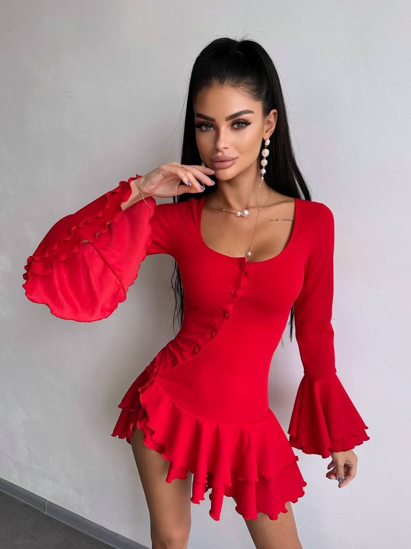 Сукня з з воланами на ґудзиках Сукня з з воланами на ґудзиках | PUSHKA SHOP