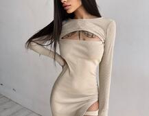 Облягаюча сукня міді цікавого крою | PUSHKA SHOP