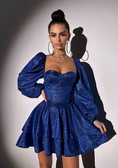 Сяюча корсетна сукня бюстьє з подвійною спідницею  | PUSHKA SHOP