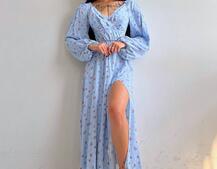 Квіткова сукня з розрізом на спідниці Квіткова сукня з розрізом на спідниці | PUSHKA SHOP