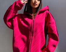 Трендове худі over size із сяючими стразами  | PUSHKA SHOP