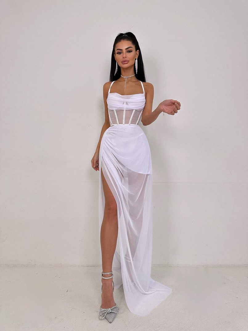 Комплект: корсет декорований стразами + спідниця максі  | PUSHKA SHOP