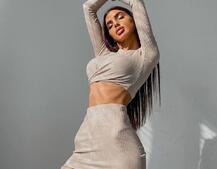 Комплект: топ+ юбка миди с разрезом  | PUSHKA SHOP