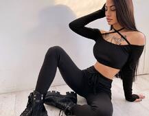 Трикотажный комплект: топ с завязками + леггинсы  | PUSHKA SHOP