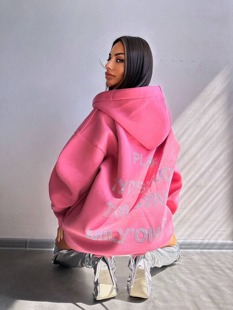 Трендове худі over size із сяючими стразами  Трендове худі over size із сяючими стразами  | PUSHKA SHOP