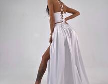 Атласний комплект: корсет + спідниця максі  | PUSHKA SHOP