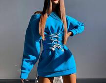 Тепле затишне худі over-size на флісі + корсет на шнурівці Можна носити з корсетом та без | PUSHKA SHOP