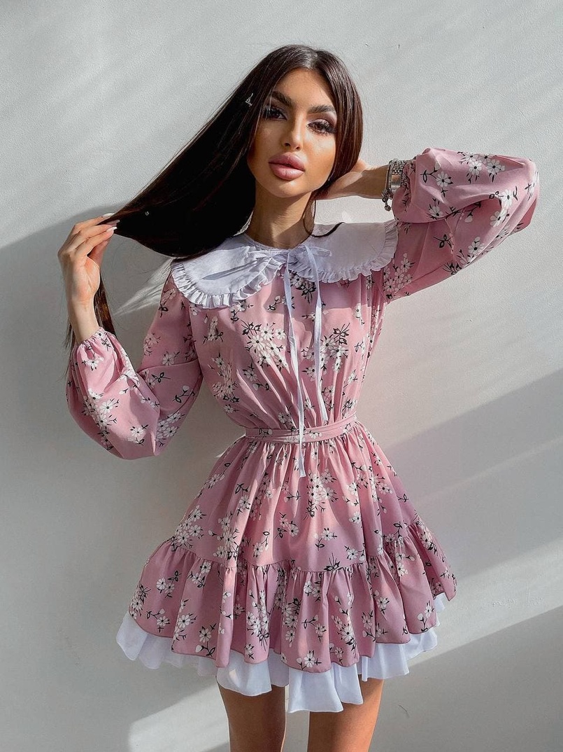 Платье со съёмным воротничком и подъюбником | PUSHKA SHOP