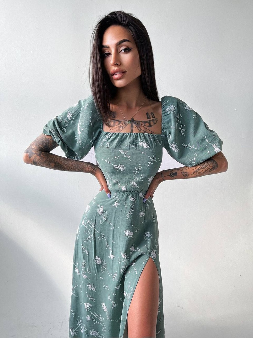 Платье миди со шнуровкой на спинке  Платье миди со шнуровкой на спинке  | PUSHKA SHOP