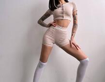 Комплект: топ на ґудзиках + велосипедки Комплект: топ на ґудзиках + велосипедки | PUSHKA SHOP