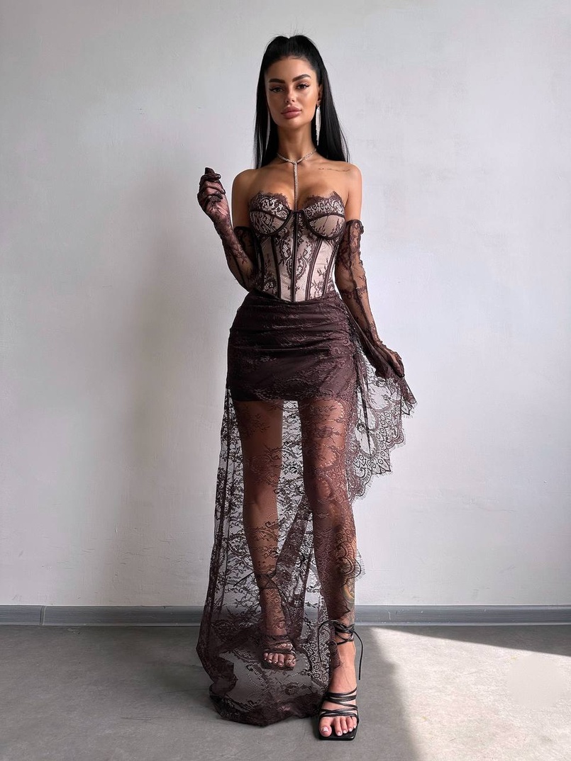 Корсетна сукня максі з рукавичками Корсетна сукня максі з рукавичками | PUSHKA SHOP