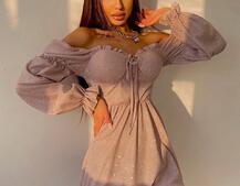 Блискуча сукня з оборками та чашками з ефектом push up | PUSHKA SHOP