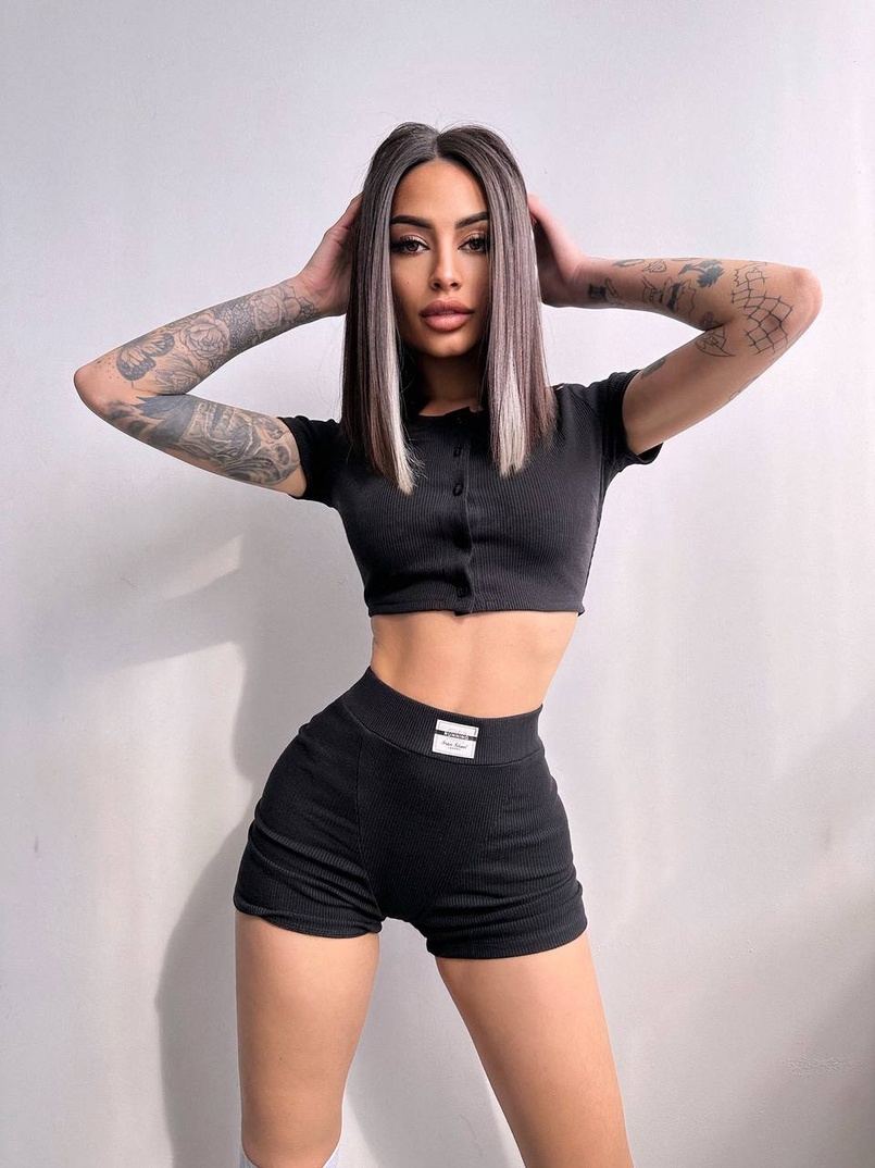 Комплект: топ на ґудзиках + велосипедки | PUSHKA SHOP