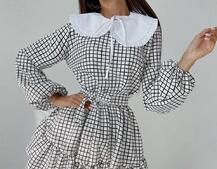 Платье со съёмным воротничком и подъюбником   | PUSHKA SHOP