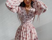 Приталенное платье с корсетной вставкой и  юбкой-солнцем   | PUSHKA SHOP