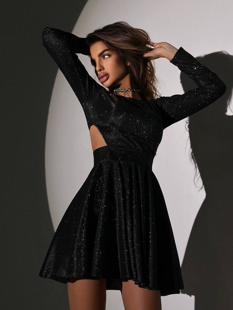 Блискуча сукня з відкритою  спинкою | PUSHKA SHOP