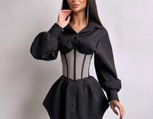 Приталена сорочка + корсет  | PUSHKA SHOP