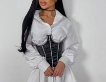 Приталена сорочка + корсет декорований стразами Ручна робота Приталена сорочка + корсет декорований стразами Ручна робота | PUSHKA SHOP