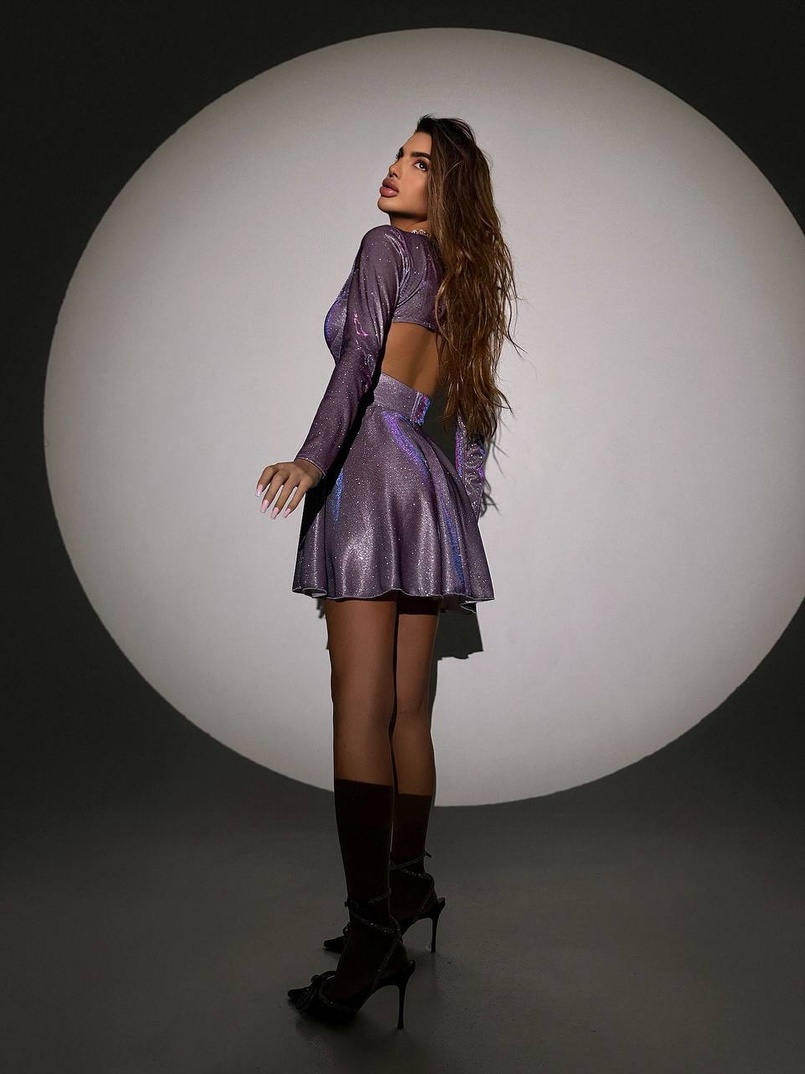 Блискуча сукня з відкритою  спинкою | PUSHKA SHOP