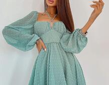 Шифоновое платье с завязками на груди Шифоновое платье с завязками на груди | PUSHKA SHOP