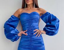 Атласна сукня з драпіруванням Атласна сукня з драпіруванням | PUSHKA SHOP