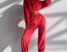 Велюровий комплект трійка: кофта + корсет з чашечками + джогери  | PUSHKA SHOP