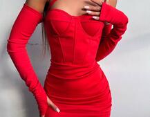 Корсетна сукня міні з філіжанками  | PUSHKA SHOP