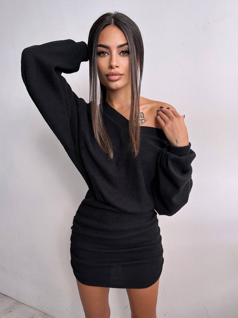Сукня міні із теплого трикотажу Сукня міні із теплого трикотажу | PUSHKA SHOP