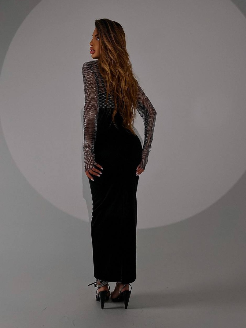 Сукня міді з сяючим топом  | PUSHKA SHOP