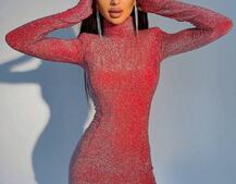 Платье-мини с подплечниками из люрекса Платье-мини с подплечниками из люрекса | PUSHKA SHOP